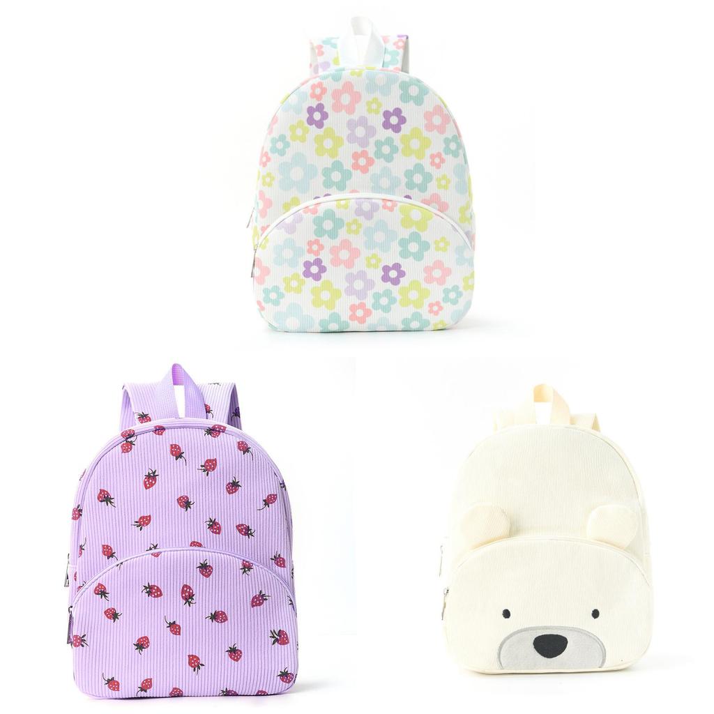 Corduroy Animal Backpack With Durable Material For School And Daily Use