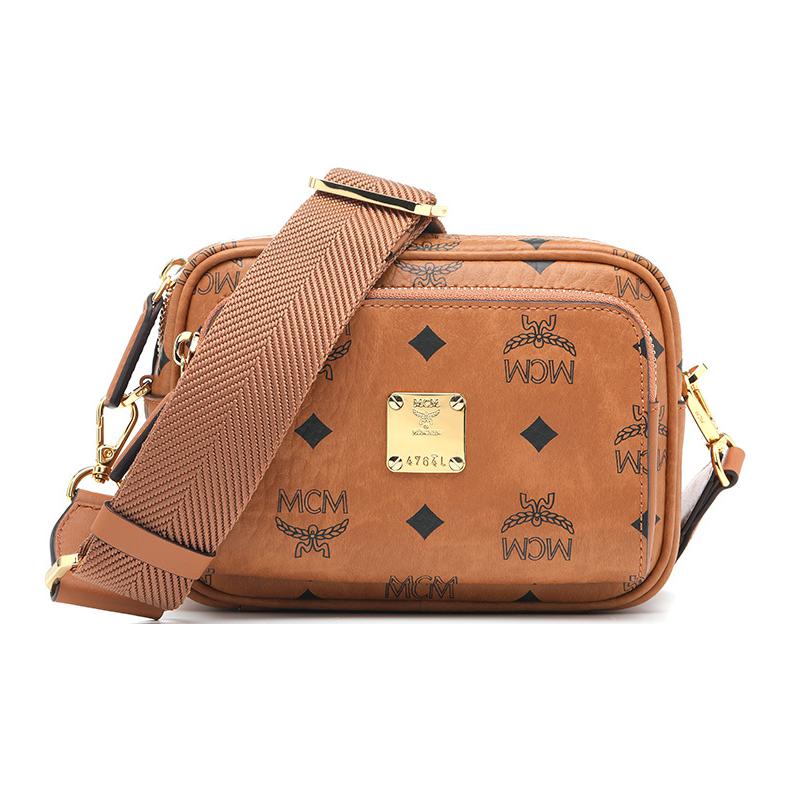 New MCM Klassik Crossbody X Mini Visetos Cognac MMRAAKC03CO001