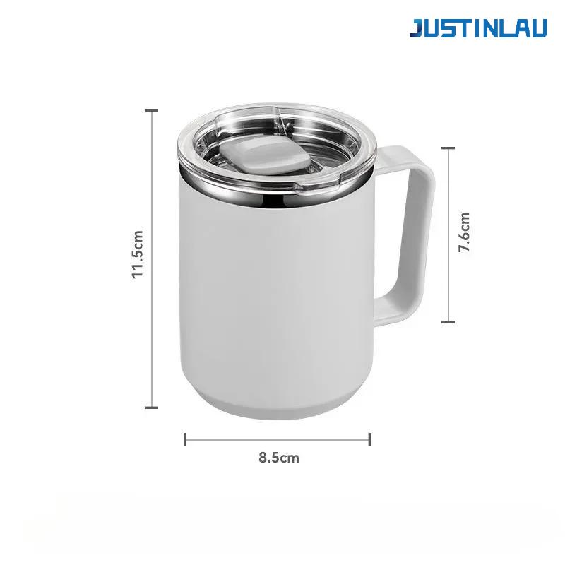 

450ml Coffee Cup with Lid Stainless Steel Thermal Cups Minimalist Cup Teacup Mug Christmas Gift Couple Mug Safe for Hot Drinks 450ml