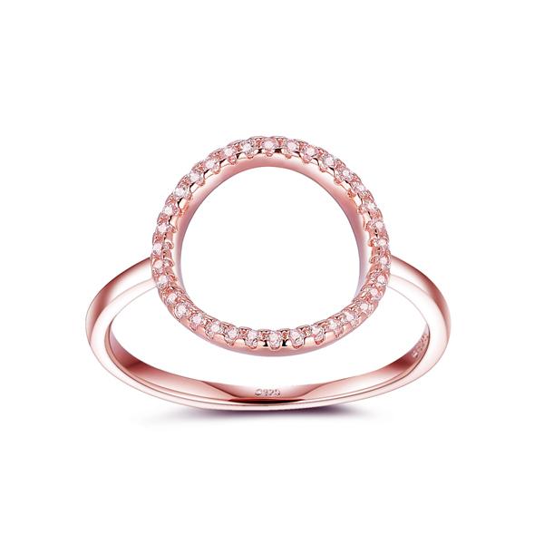 

Classic Fashion Hollow out Hoop Sparkling White And Rose Ring Cubic Zirconia Jewelry Real Solid 925 Sterling Silver Rings 5