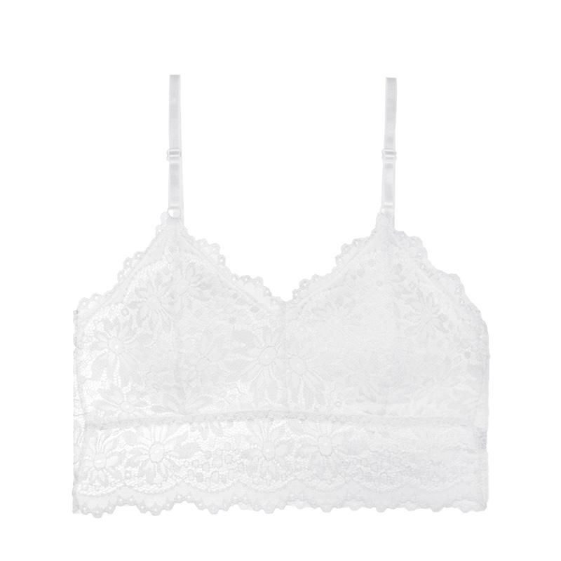 Lace Flower Beautiful Back Bra Wrap Chest Tube Top Padded Anti-exposure Bras Ladies Girls V-neck Camisole Bra