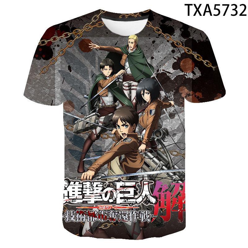 Attack On Titan Levi Ackerman 3D Print T-Shirt, High Quality Polyester Short Sleeve, Fashion Streetwear Casual Daily Wear