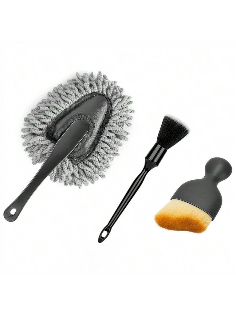 Car Cleaning Kit: Tire & Wheel Brush, Car Wash Tools, Wiping Cloth, Floor Mat Brush