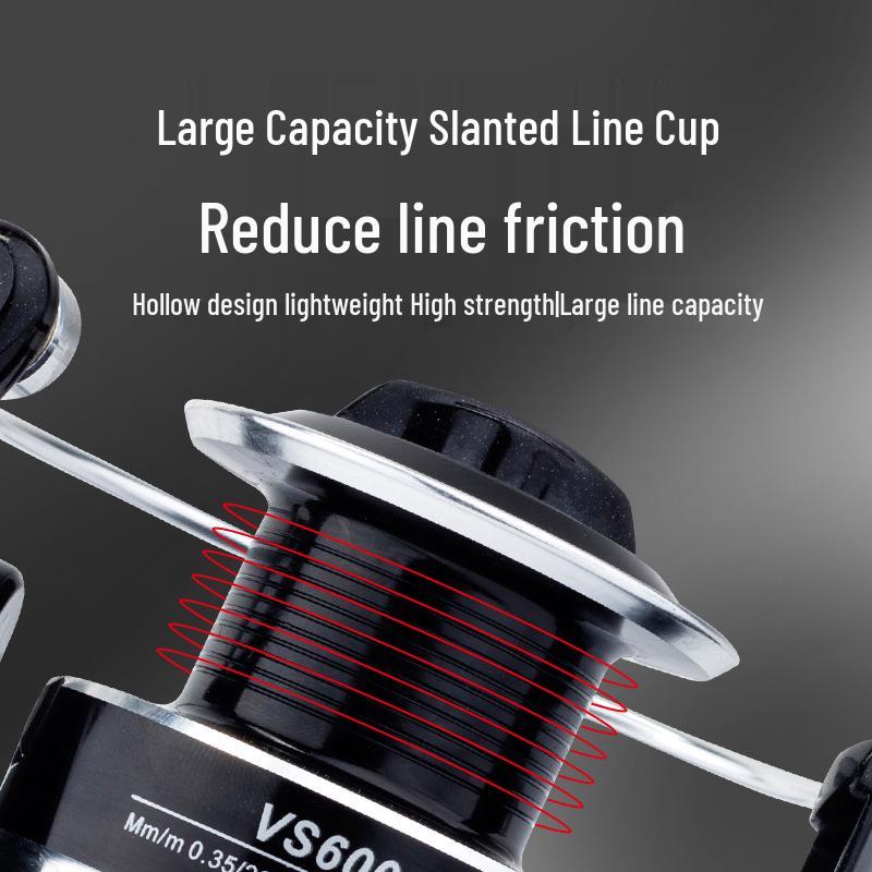 Metallfuß-Spinnrolle mit EV-Wippe für Meeres- und Felsangeln, Weitwurf-Köder, Mikro-Angelrolle.