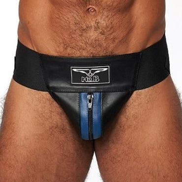 Jockstrap en cuir Mister B Noir-Bleu - Mr B - Mister B - JockStrap