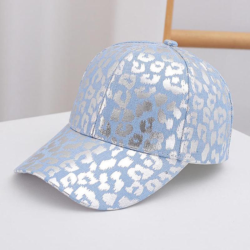Gold-Foiled Leopard Print Fashion Denim Baseball Cap, European And American Fashion, Street Trendy Sports Sun Hat