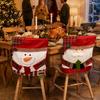 Decorative Chair Slipcovers for Hotels Christmas Dining Cover, Washable Seat Protector, Santa Snowman Covers Leisure Chairs Deer Slipcover Home