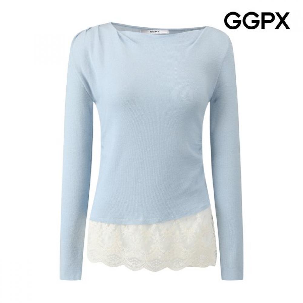 Ggpx New York Drapeneck Lace Contrast Knit Gq3kp018f Ivory/F