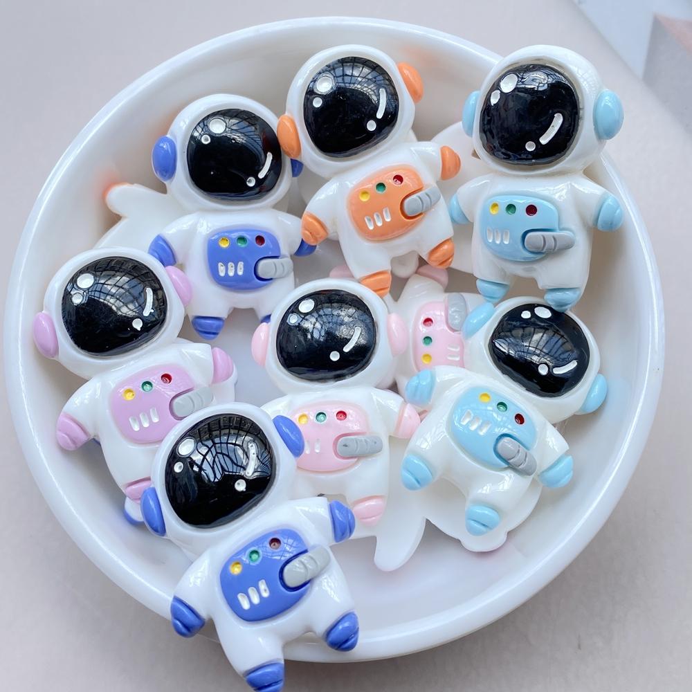 5pcs/10Pcs New Cute Resin Cartoon Astronaut Series Flat Back Scrapbooking DIY Jewelry Craft Decoration Accessories