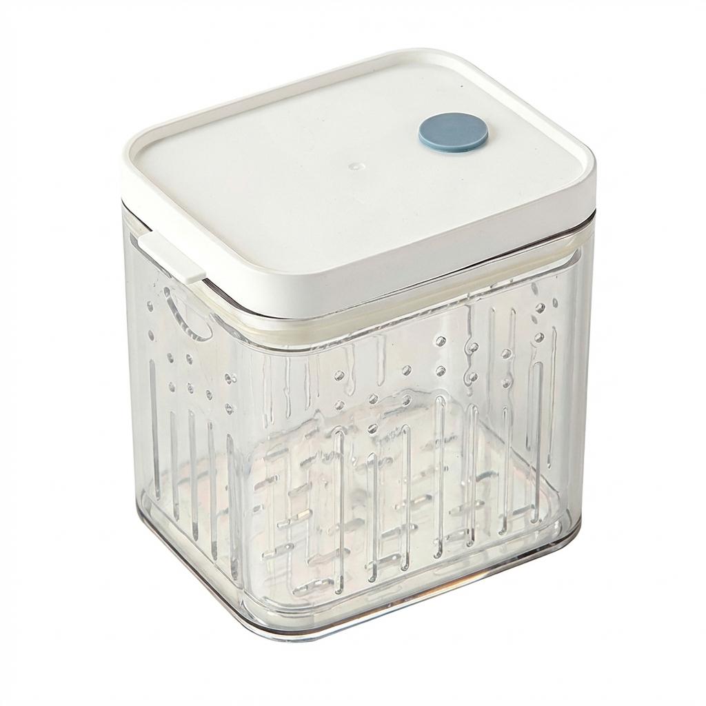 Vegetable And Fruit Storage Container With Draining Function For Refrigerator Kitchen Use 700ml белый