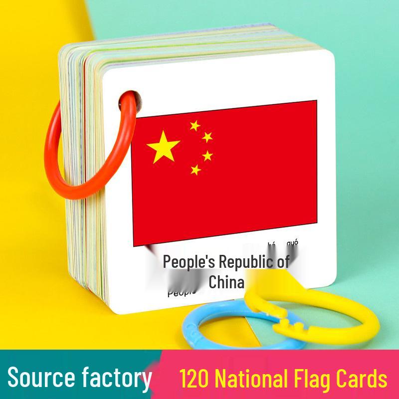 

International English Flag Flashcards for Early Childhood Education Flag Cards 120 pcs