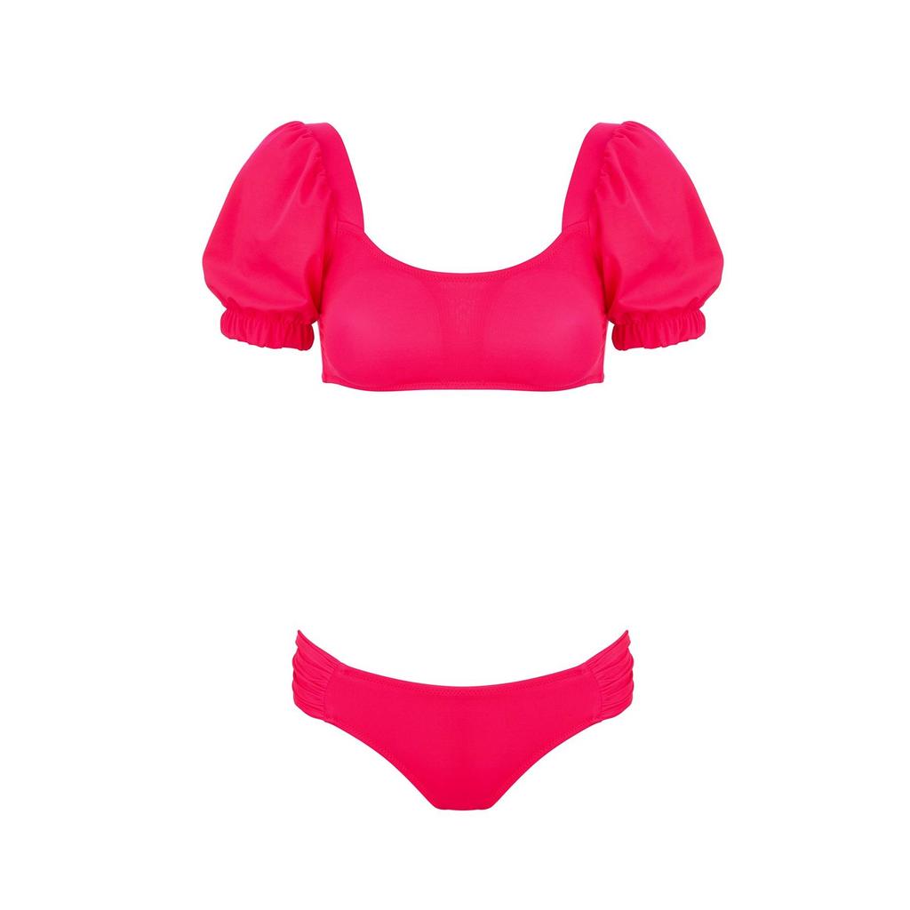 Kaufe Women's Bikinis Pink Arm Rim Bikini Set Swimsuit Push Up Bathing