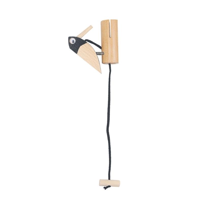 Orff Musical Instrument and Decorative Doorbell with Wood Pecker Design Wood Texture Suitable for Kids Playtimes Fun