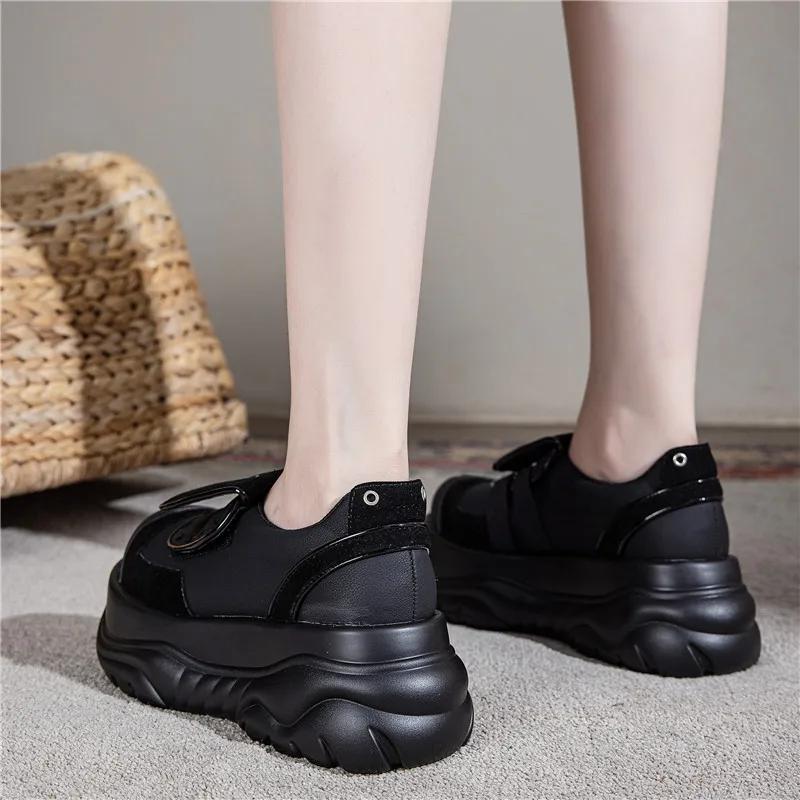 Fashion 8CM Microfiber Leather Spring Autumn Flats Slipper Women Platform Wedge Flats Shoes Flats Pumps Hot Brand Round Toe Casual Shoes