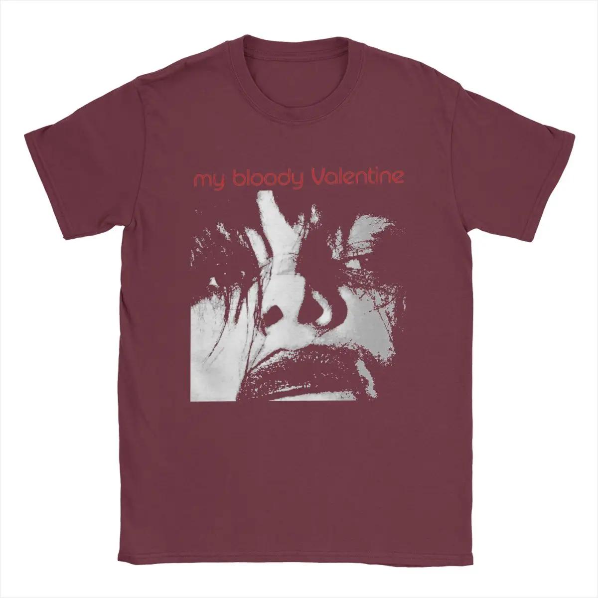 

Смешная футболка My Bloody Valentine для мужчин, хлопковая футболка с круглым вырезом и коротким рукавом, классические топы XXXXXL бордовый