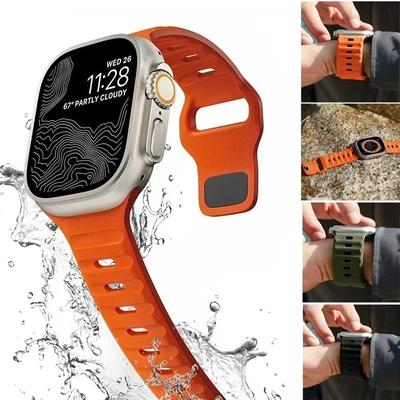 Sport Band For Apple Watch Ultra 9 8 7 6 SE 5 Soft Silicone Lightweight Bracelet Strap For iWatch 38MM 40MM 42MM 44MM 45MM 49MM