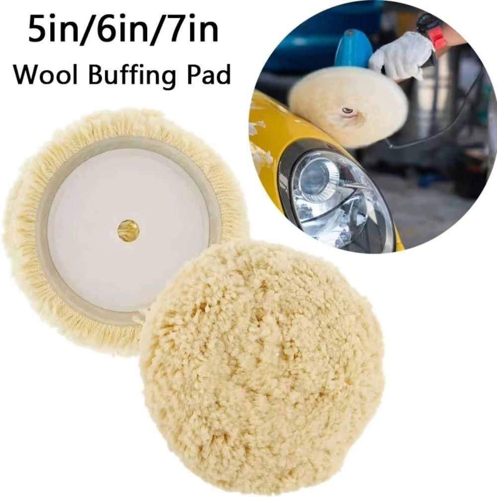 Hook & Loop Grip Wool Polishing Pad 7 Inch Polishing Machine Accessories  For Vehicle