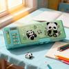 Panda Password Lock Pencil Case for Kids Double Layer Security Stationery Box with Combination Lock Creative School Supply
