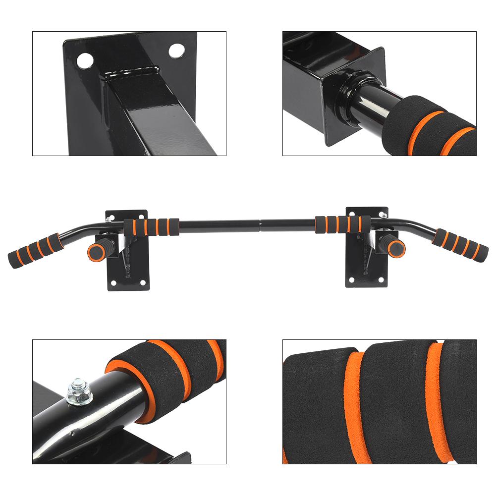 Wall Mount Pull Up Bar Chin Up Body Bulding Exercise Fitness Gym Home with 6 Foam Handles
