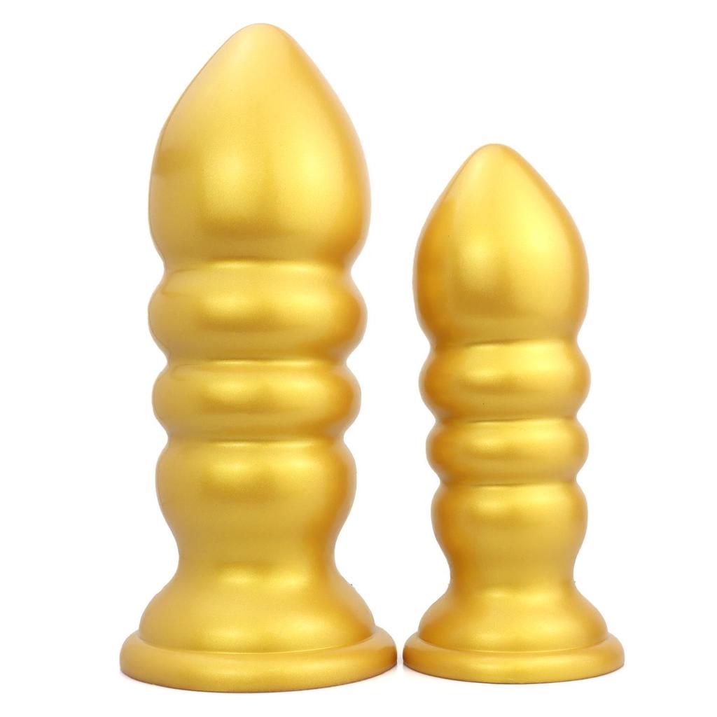 Golden Mushroom Irregular Dildo Beads for Men & Women - Threaded Anal Dilator Adult Toy