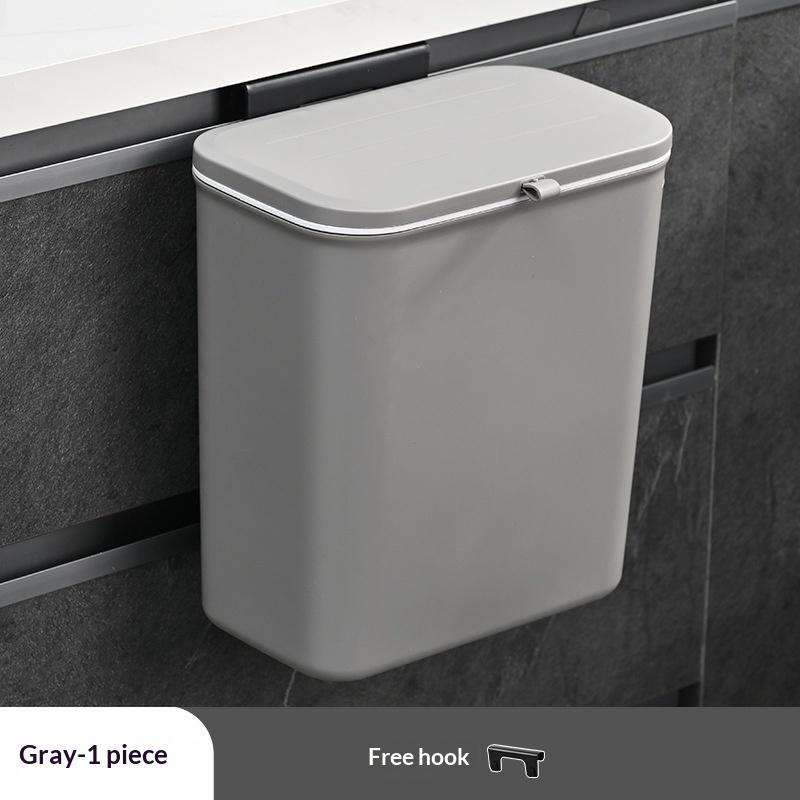1/2Pcs Effortless Cleanup Space-Saving White Wall-Mounted Trash Bin For Kitchen - Durable Plastic Multi-Functional Garbage