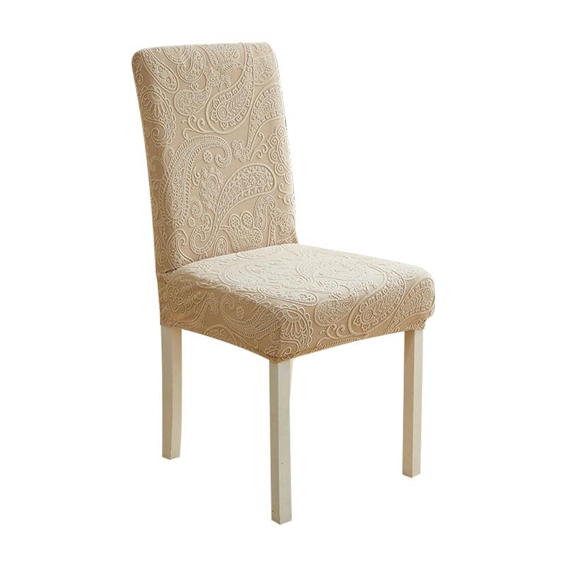 Solid Color Three-dimensional Jacquard Velvet Elastic Seat Cover Non-slip Dirty All-inclusive Chair Cover Living Room Dining Chair Cover