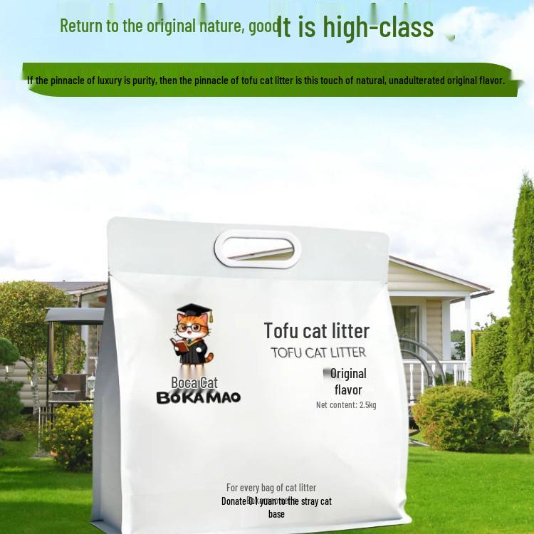 Original Tofu Cat Litter 15kg - Deodorizing, Low Dust, Flushable, Non-stick