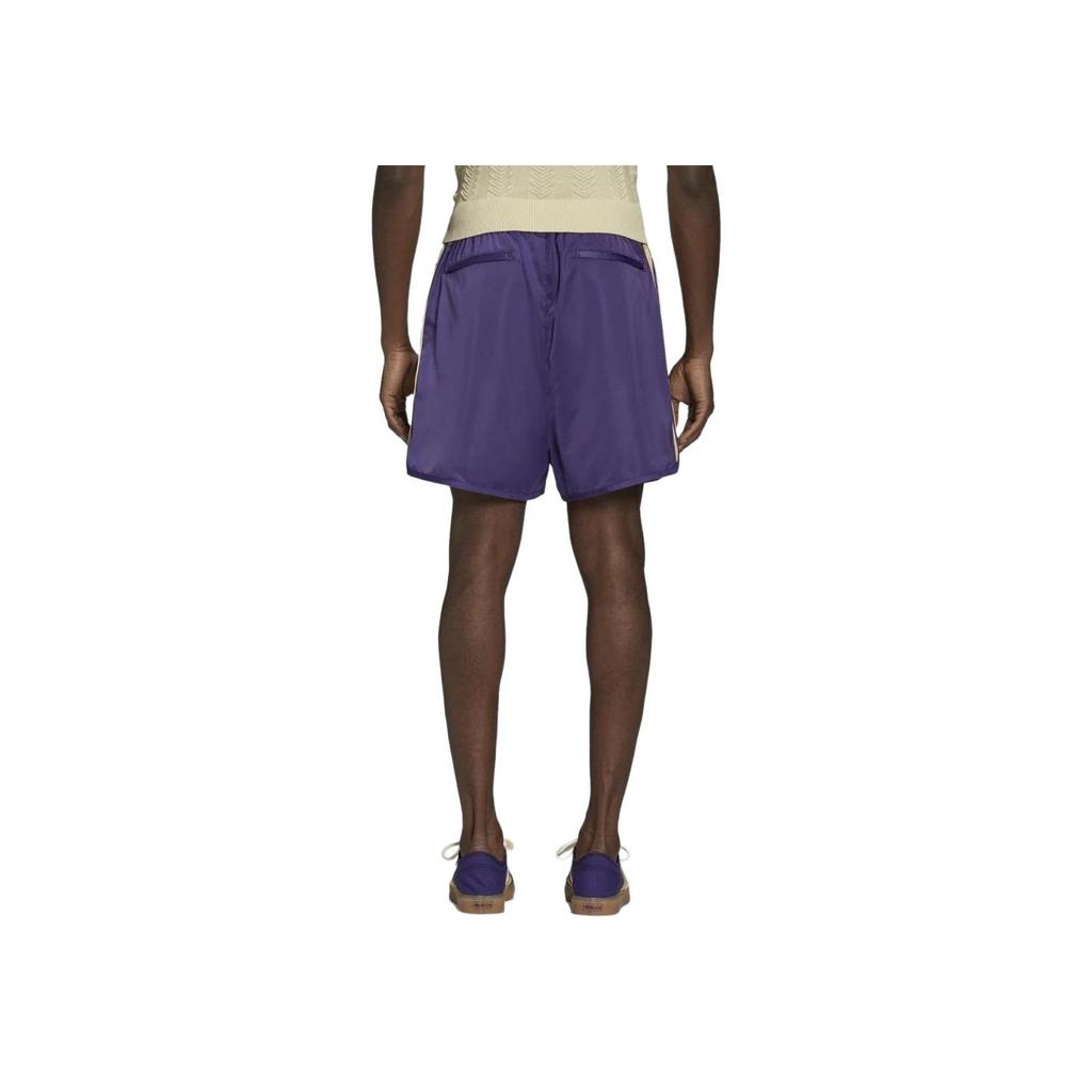 Adidas Originals Wales Bonner 70S Elastic Logo Print Summer Mid Waist Striped Comfortable Fit Casual Shorts Men Shorts Purple H35565