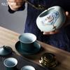 Luxury Court Style Ceramics Tea Caddy Oolong Tieguanyin Containers Travel Tea Container Coffee Powder Sealed Storage Tank