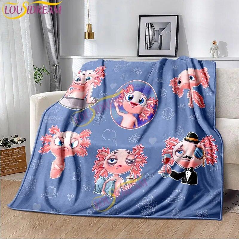 Animal de dibujos animados Ajolote suave felpa ropa de cama sala de estar sofá dormitorio cama mantas picnic impreso lindo Axolotl regalo manta
