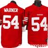 San Francisco 49ers 54 Warner Red NFL Jersey Mens Authentic Style Embroidered Football Uniform