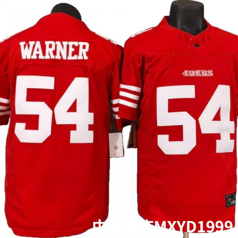 San Francisco 49ers 54 Warner Red NFL Jersey Mens Authentic Style Embroidered Football Uniform