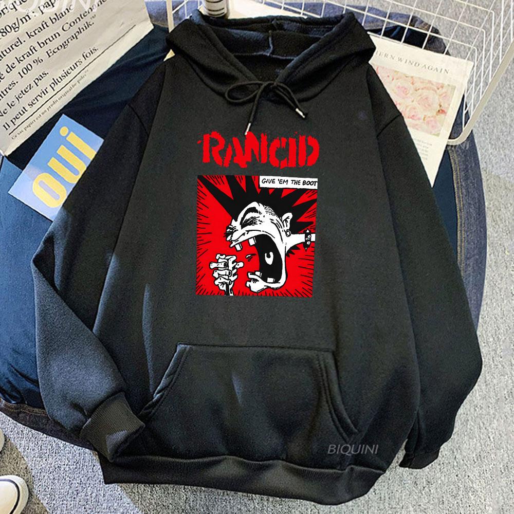 Give em The Boot Rancid Hoodies Fashion Rock Band Printing Sweatshirts for Men/Women Casual Unisex Streetwear Hip Hop Sudaderas 3XL