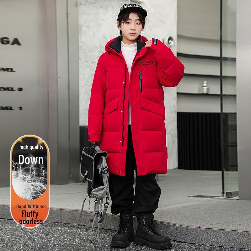 2025 Kids' Thick Winter Over-the-Knee Down Jacket for Boys and Girls