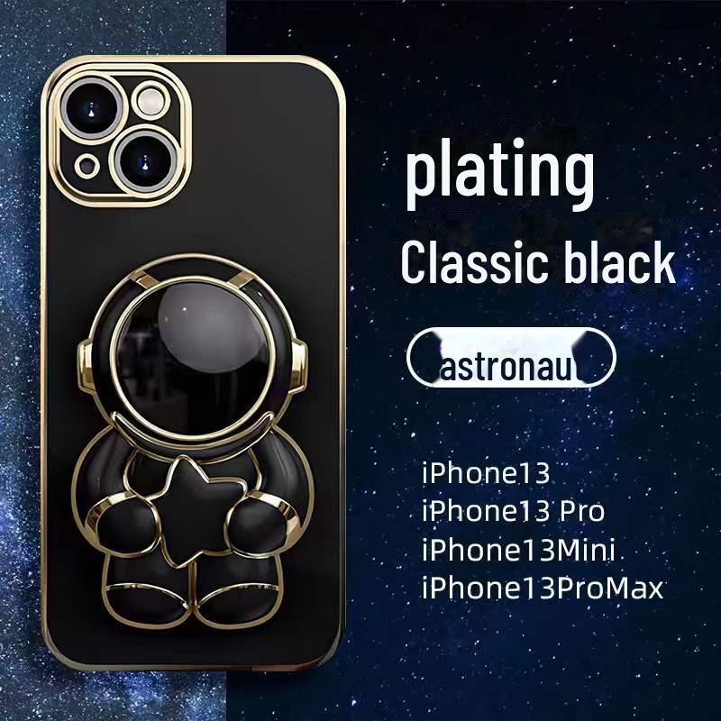 Elektroplaterowane etui astronauty ze stojakiem na iPhone 13 Pro Max/12/XS/8P
