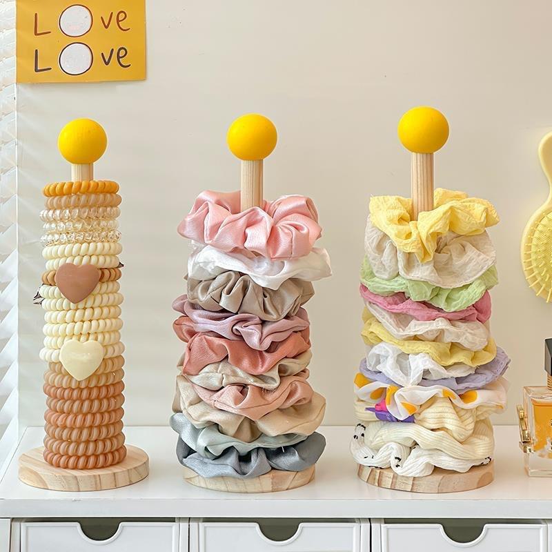 Organizzatore Scrunchies per Capelli in Legno Espositore per Elastici per Capelli Porta Braccialetti per Fasce per Capelli Scaffale Organizer per Accessori per Capelli