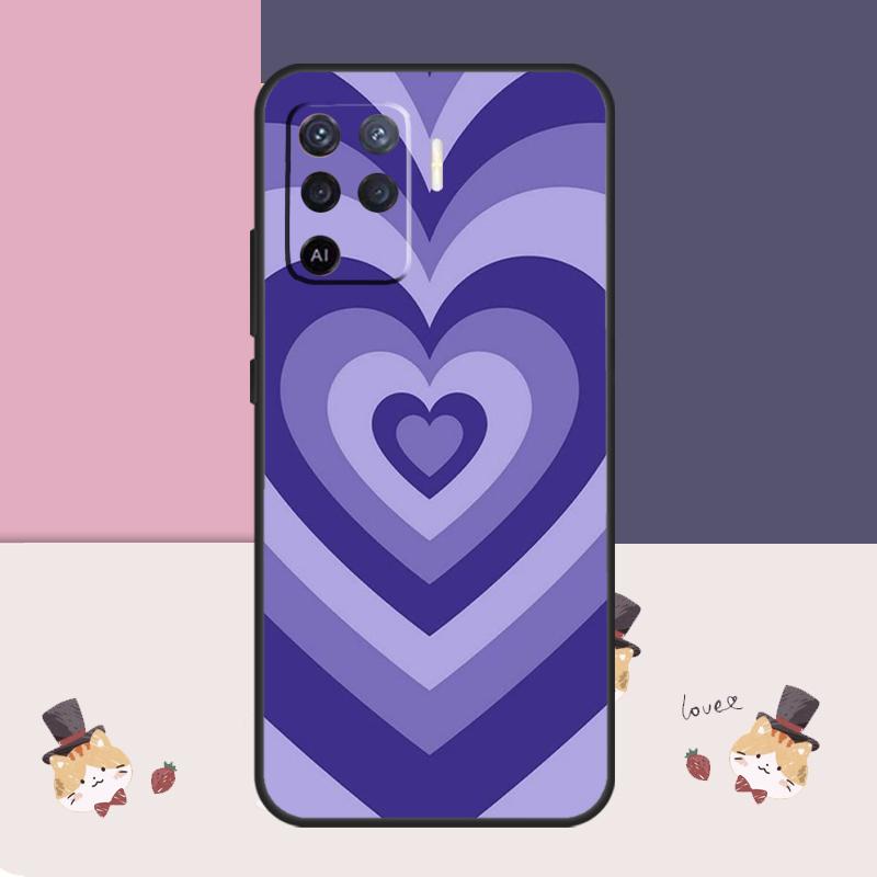 Étui Esthétique Violet Pour Oppo A38 A58 A78 A98 A54 A74 A94 A18 A57 A17 A77 A80 A60 A40 A96 A76 A16 A15 A5 Pro