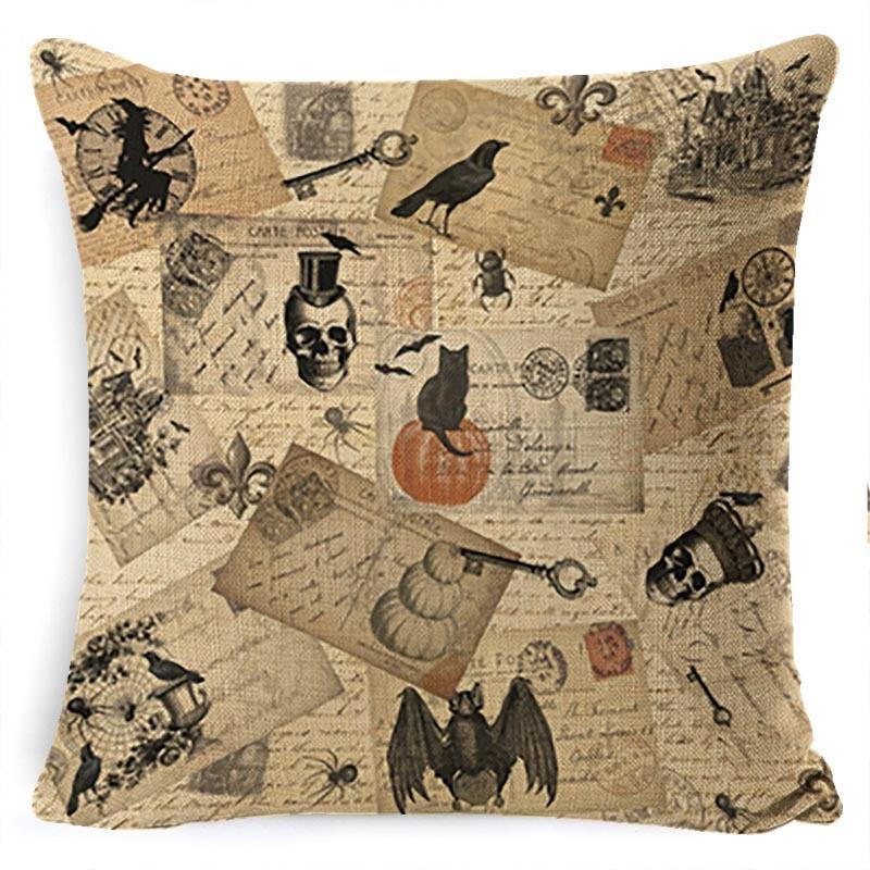 New Halloween Pumpkin Lumbar Pillow Printed Pillow Linen Pillow Cover Cushion Cover Decoration