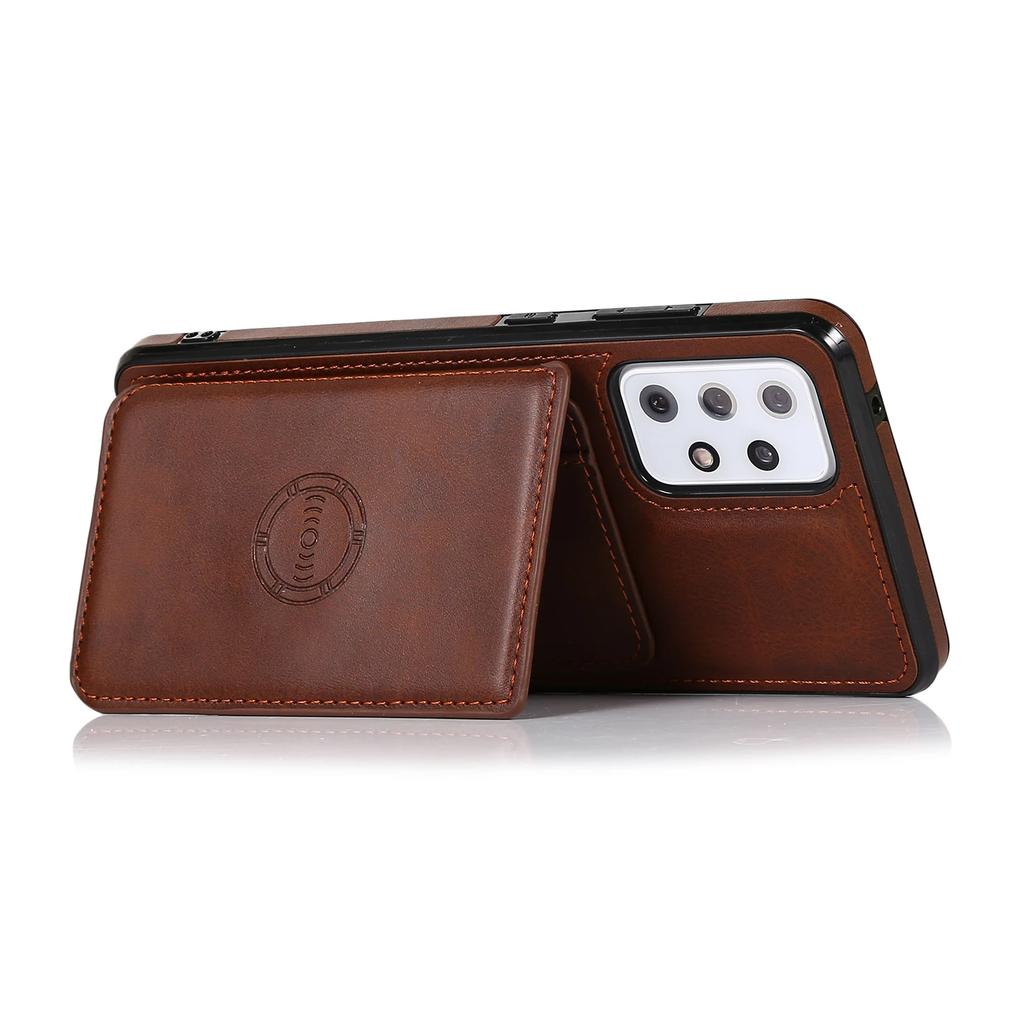 Magnetic Leather Case for Galaxy S25 S24 Ultra S23 Plus S22 S21 FE A55 A35 A15 A06 A16 A54 A24 A14 Cover Card Holder Stand Coque