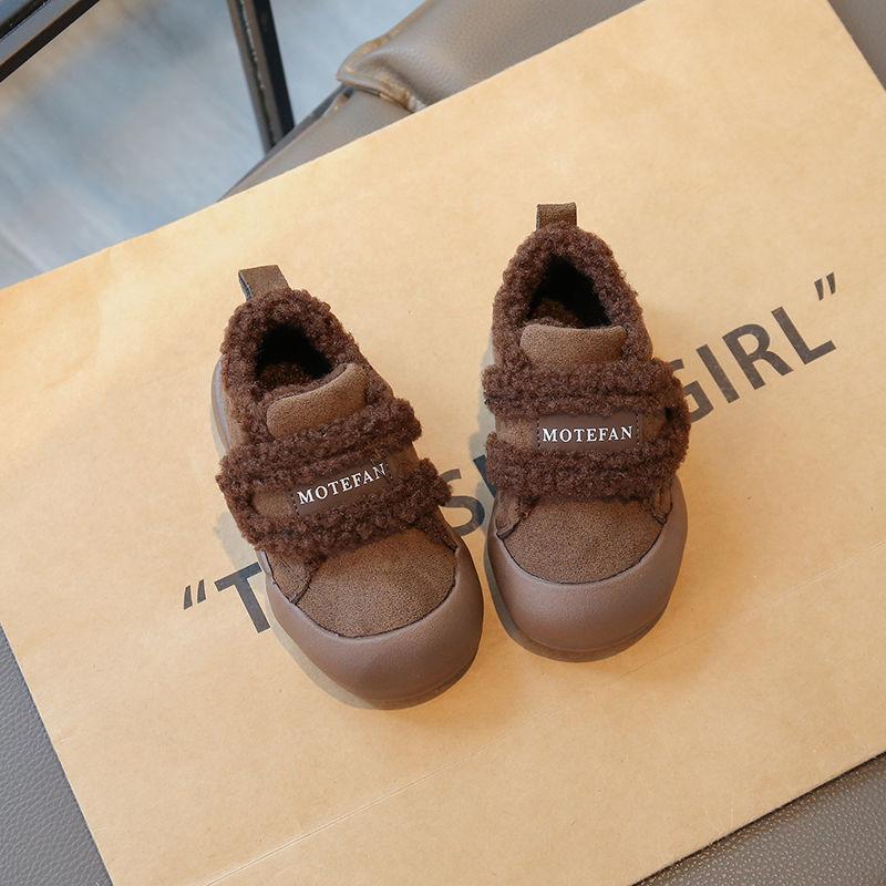 Baby girl snow boots 2025 winter new children's velvet cotton shoes children's toddler shoes girls soft-soled thermal shoes