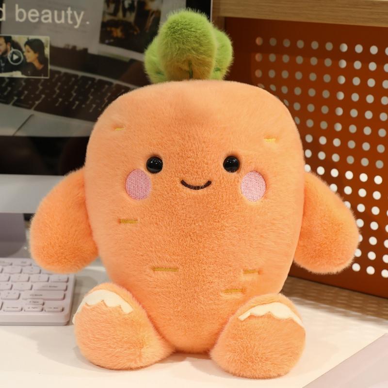 Cute Carrot Turnip Plush Toy Soft Vegetable Stuffed Pillow Cartoon Farm Doll Home Desk Decor Kids Boy Girl Birthday Gift