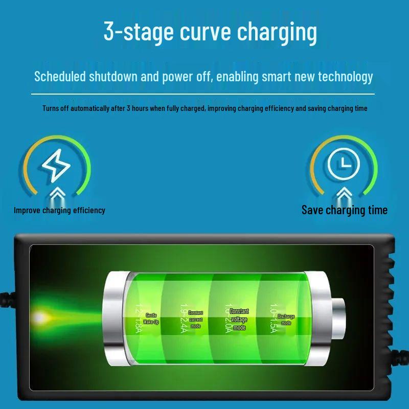 Universal Electric Vehicle Battery Charger with Automatic Power-Off for Two and Three-Wheel Vehicles