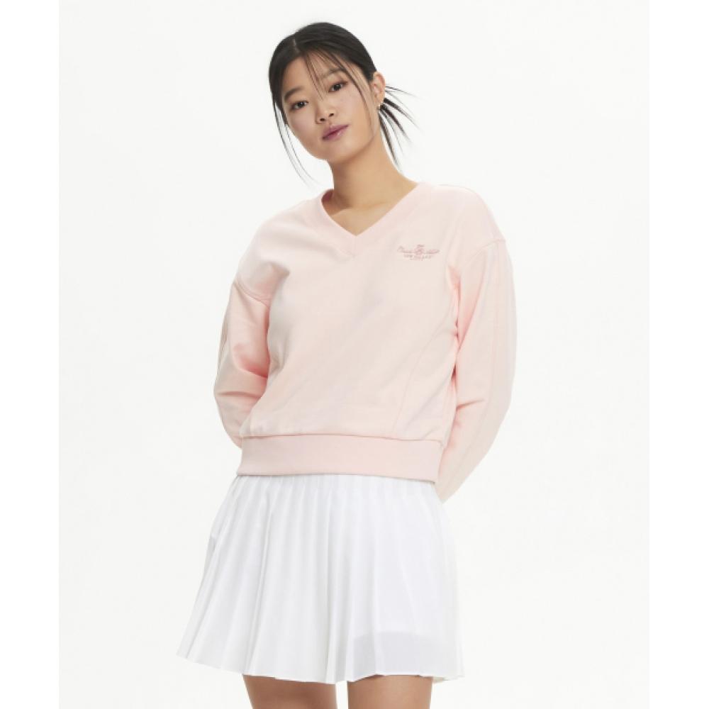 

New Balance Nbncf1w232 Women Heritage V Neck Sweatshirt Pink (25)PINK/S(085)