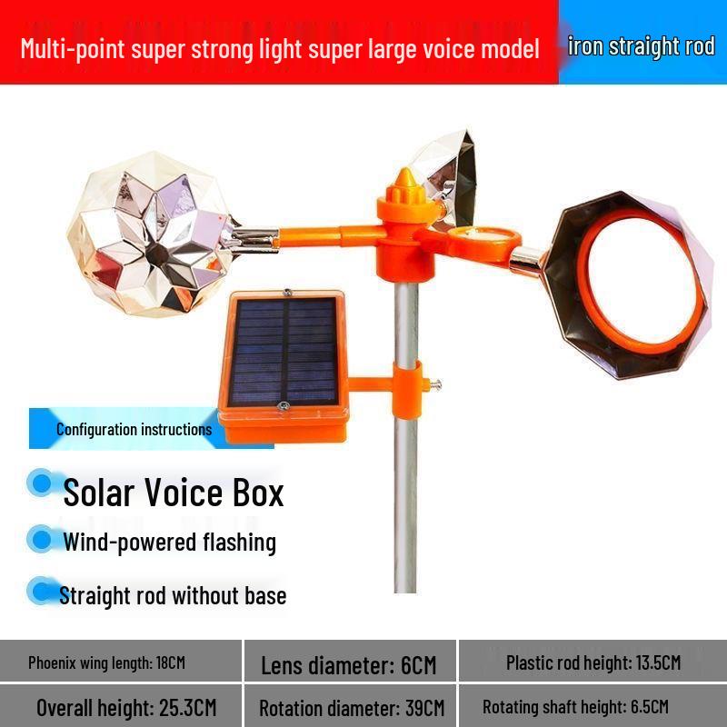 Solar & Wind Powered Bird Repellent for Farms and Orchards