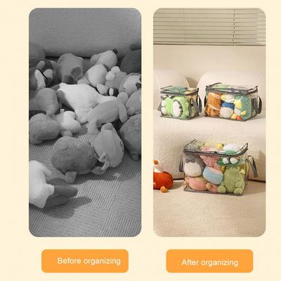 Organizer Bag Capacity Waterproof Toy Storage Bag with Easy-to-clean Zipper Multifunctional Clear Container for Toys Accessories