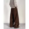 Vintage corduroy casual pants for men and women loose Maillard lazy casual elastic waist velvet spring and autumn