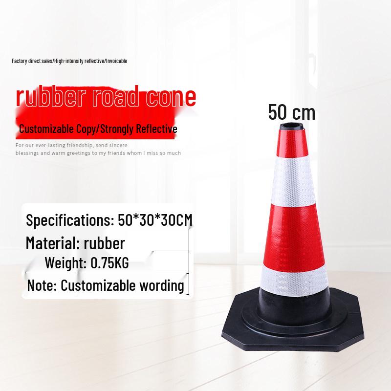 

Reflective Rubber Traffic Cone: 70cm Triangular, 90cm Highway, Square, Cone-Shaped Barrel, Lifting Ring