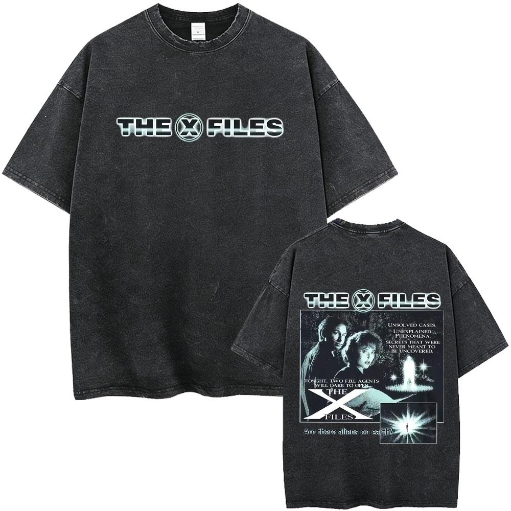 Washed Vintage Movie The X Files All The Taglines The Truth Is Out There Graphic Tshirt Mens Women Casual Cotton Retro T Shirt