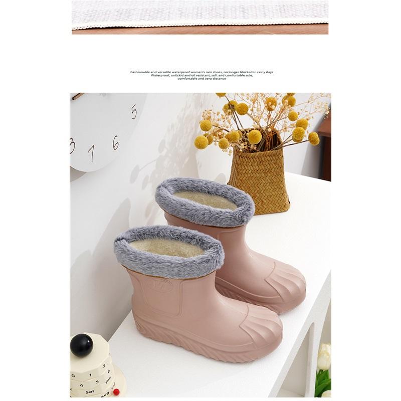 Ladies' Anti Slip Waterproof Warm Cotton Shoes Snow Boots Kitchen Outdoor Car Wash Cold Storage Work Shoes
