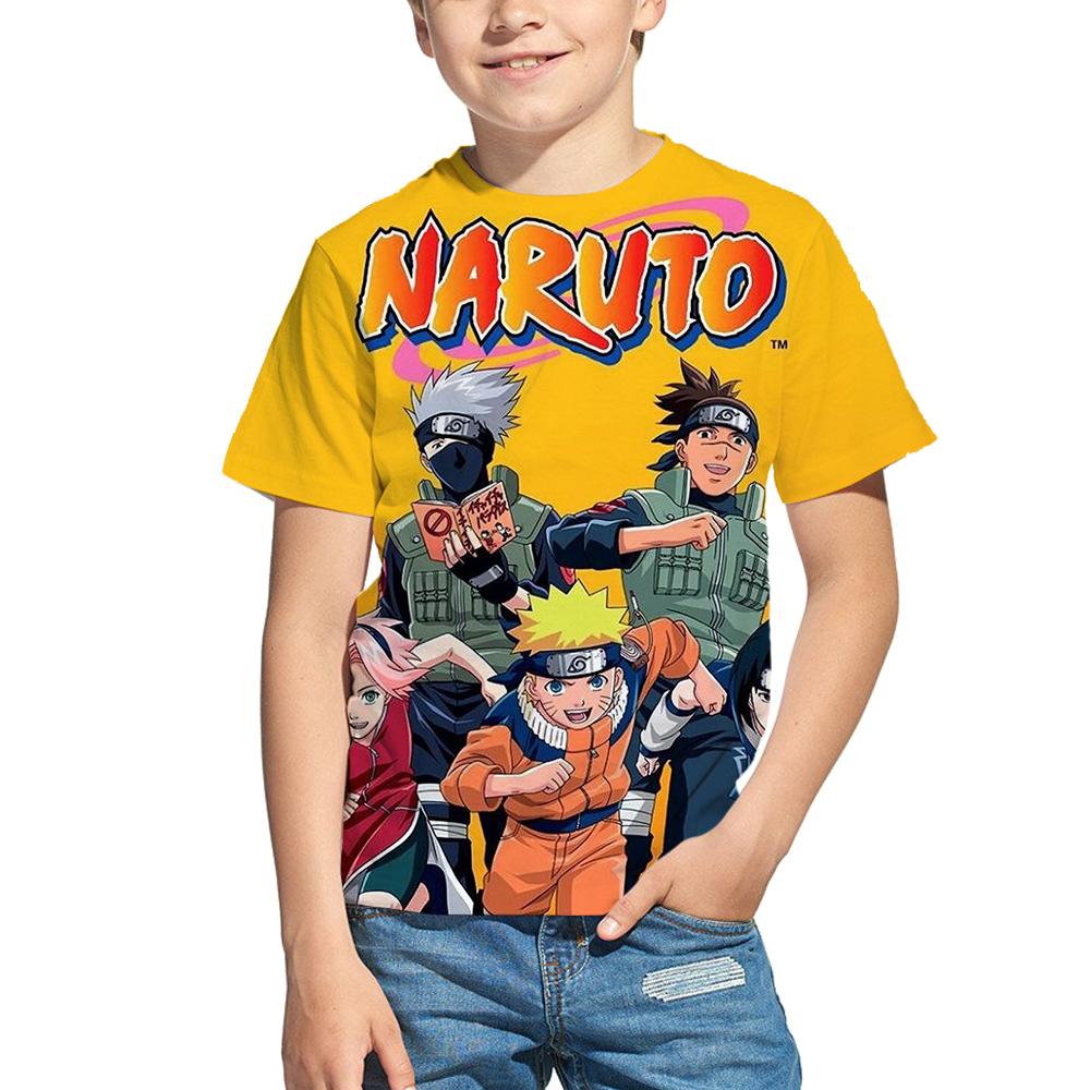 

Children Cartoon T-shirt Japanese Naruto 3D Short Sleeve Summer Boy Football Sports Jersey Leisure and Entertainment Clothing 160